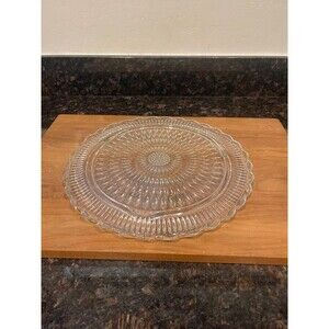 Vintage Federal Glass Sunflower Bubble cake platter
